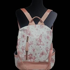 Anti-theft Chinese Style Silvery Butterfly Print Backpack Purse